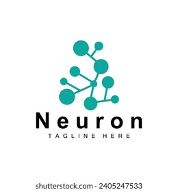 Neuron logo simple design network cel technology particles template Illustration