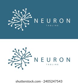 Neuron logo diseño simple red cel tecnología partículas plantilla Ilustración