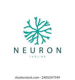 Neuron logo simple design network cel technology particles template Illustration