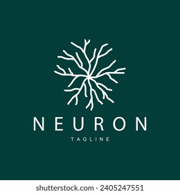 Neuron logo simple design network cel technology particles template Illustration