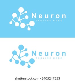 Neuron logo simple design network cel technology particles template Illustration