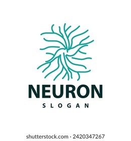 Neuron logo diseño simple red cel tecnología partículas plantilla Ilustración