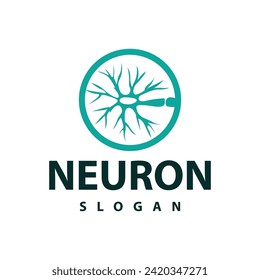 Neuron logo diseño simple red cel tecnología partículas plantilla Ilustración