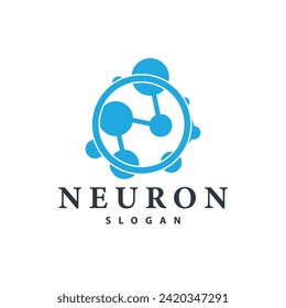 Neuron logo simple design network cel technology particles template Illustration