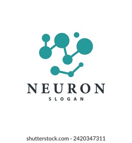 Neuron logo simple design network cel technology particles template Illustration