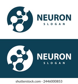 Neuron logo simple design network cel technology particles template Illustration