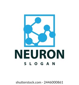 Neuron logo simple design network cel technology particles template Illustration