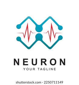 vector de logotipo de neurona con plantilla de lema