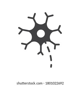 Neuron Microscopic Medical Black and White Line Icon Vector