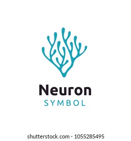 Neuron Nerve Cell or Coral Seaweed logo design inspiration