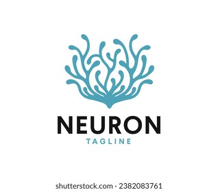 Neuron Nerve Cell or Coral Seaweed logo design