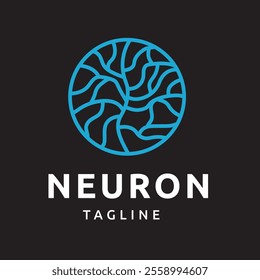 Neuron Nerve Cell Logo Design Inspiration Modern Shape Coral Seaweed Illustration with Dark Background