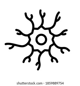 Neuron, icono del vector de línea plana nerviosa para aplicaciones móviles, diseño de botones y sitios web. Ilustración aislada sobre fondo blanco. Diseño, logotipo, aplicación, infografía de EPS 10, 