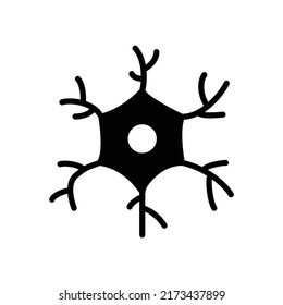 Neuron, nerve glyph icon. Simple solid style. Brain, neuro cell, health concept. Vector illustration design isolated on white background. EPS 10.