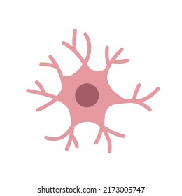 Neurona, icono del nervio. Sencillo estilo plano. Cerebro, neuro, concepto de salud. Diseño de ilustración de vectores aislado en fondo blanco. EPS 10.