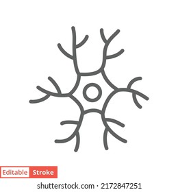 Neurona, icono de la línea nerviosa. Estilo de contorno simple. Cerebro, neuro, concepto de salud. Diseño de ilustración de vectores aislado en fondo blanco. EPS de trazo editable 10.