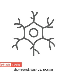 Neuron, Nerve Line Icon. Simple Outline Style. Brain, Neuro Cell, Health Concept. Vector Illustration Design Isolated On White Background. Editable Stroke EPS 10.