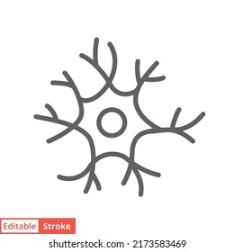Neurona, icono de la línea nerviosa. Estilo de contorno simple. Cerebro, neuro, concepto de salud. Diseño de ilustración de vectores aislado en fondo blanco. EPS de trazo editable 10.