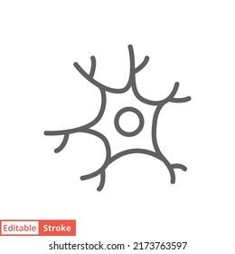 Neuron, nerve line icon. Simple outline style. Brain, neuro cell, health concept. Vector illustration design isolated on white background. Editable stroke EPS 10.