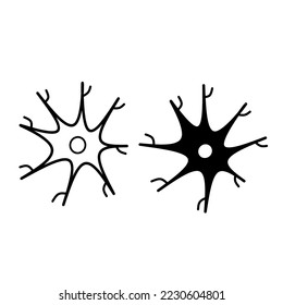 Neurona, icono de la línea nerviosa. Simple