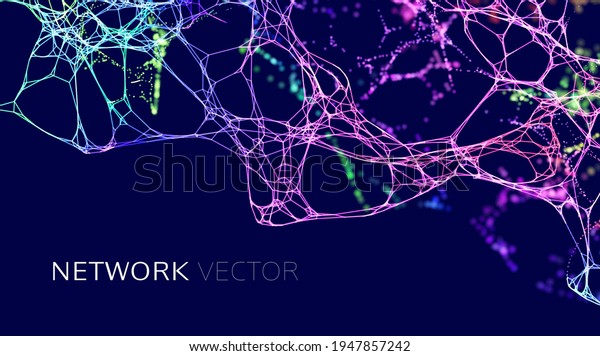 Neuron network background.\
Data science technology vector background. Neural network AI data\
IOT.