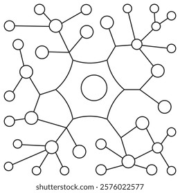 Neuron Nodes icon. Simple outline monochrome black vector pictogram with thin lines on a transparent background. Line thickness is editable - Powered by Shutterstock - Get 15% off with code: PIKWIZARD15