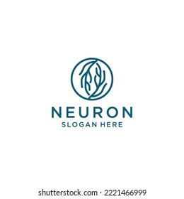  Neuron Root logo icon design template flat vector
