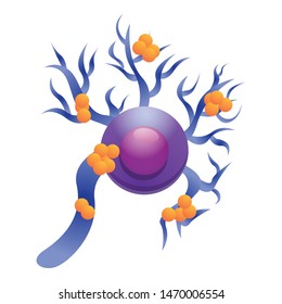 Neuron Sick Disease Icon. Cartoon Of Neuron Sick Disease Vector Icon For Web Design Isolated On White Background