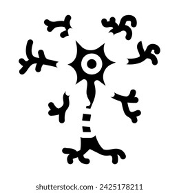 neuron structure neuroscience neurology glyph icon vector. neuron structure neuroscience neurology sign. isolated symbol illustration