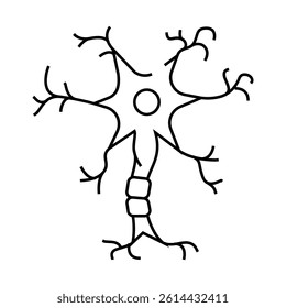 neuron structure neuroscience neurology line icon vector. neuron structure neuroscience neurology sign. isolated contour symbol black illustration