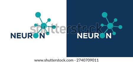 Neuron text typography logo nerve cell logo design inspiration