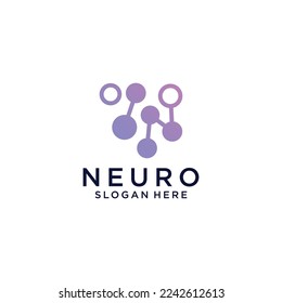 Planilla plana de diseño de icono de diseño de logotipo de vector neuronal 