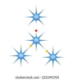 Icono de memoria neuronal vector isométrico. demencia cerebral. Sensación de enfermedad