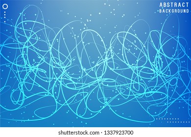 Neurones Vector illustration Internet Connection, Science, Technology, Communication, Chemistry, Biology, Medicine.Geometric Graphic Abstract Background from Colored Mesh, Lines, Dots.