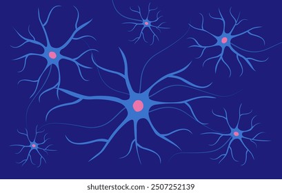 Neurons in the brain. Synapse and Neuron cells sending electrical chemical signals. A neuron or nerve cell.