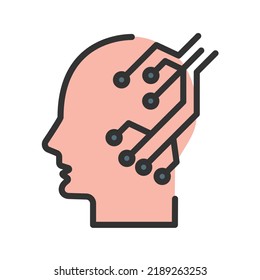 Imagen vectorial del icono del circuito de las neuronas. También se puede usar para Inteligencia Artificial. Adecuado para aplicaciones móviles, aplicaciones web y medios impresos.