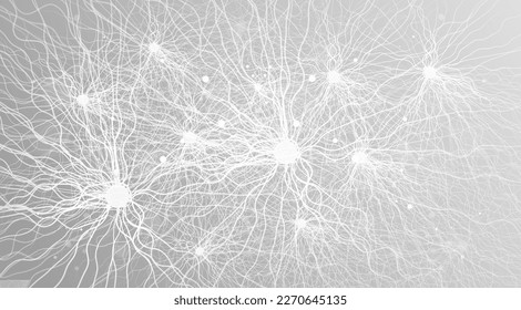 Neurons forming connection. Research of the human nerve network. DNA molecules. Scientific molecule background for medicine, science, technology, chemistry.