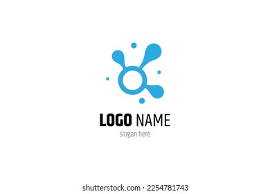 Neurons logo in simple flat design style