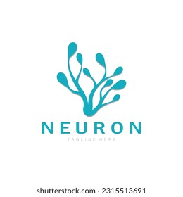 Neuron,seaweed or nerve cell logo designmolecule logo illustration template icon with vector concept 