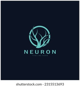 Logo für Neuron-, Algen- oder Nervenzelllogo Logo-Vorlage Symbol mit Vektorkonzept 
