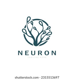 Neuron,seaweed or nerve cell logo designmolecule logo illustration template icon with vector concept 
