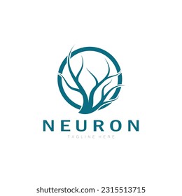 Neuron, algas marinas o diseño del logotipo de la célula nerviosa molécula icono de la plantilla del logotipo con concepto de vector 