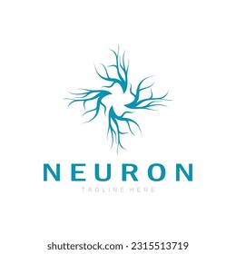Neuron, algas marinas o diseño del logotipo de la célula nerviosa molécula icono de la plantilla del logotipo con concepto de vector 