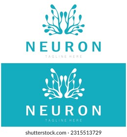 Neuron, algas marinas o diseño del logotipo de la célula nerviosa molécula icono de la plantilla del logotipo con concepto de vector 