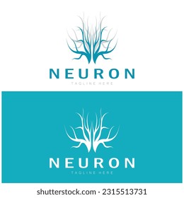 Neuron,seaweed or nerve cell logo designmolecule logo illustration template icon with vector concept 