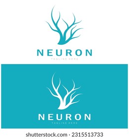 Neuron,seaweed or nerve cell logo designmolecule logo illustration template icon with vector concept 