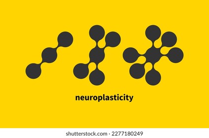 Neuroplasticity concept. Transformation, change of neural connections, development and education. Abstract training icon. Vector illustration