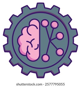 Neuroplasticity Icon - Lineal Color Style - Brain Theme