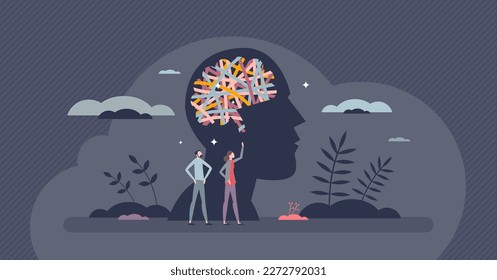 Neuroplasticity or neural plasticity as brain ability to change tiny person concept. New neuron network and transformation after skills learning, experience or psychological stress vector illustration