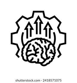 Neuroplastizität Neurowissenschaft Linie Symbol Vektorgrafik. neurowissenschaftliche Neurologie-Zeichen. isoliertes Kontursymbol